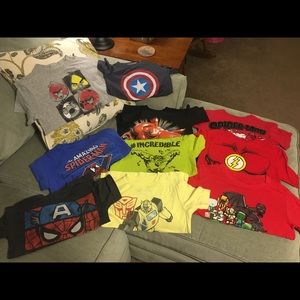 Superhero boys lot of shirts size 5/6 and 7